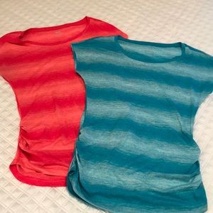 2 for 1! Pink & Blue Long Workout Shirts